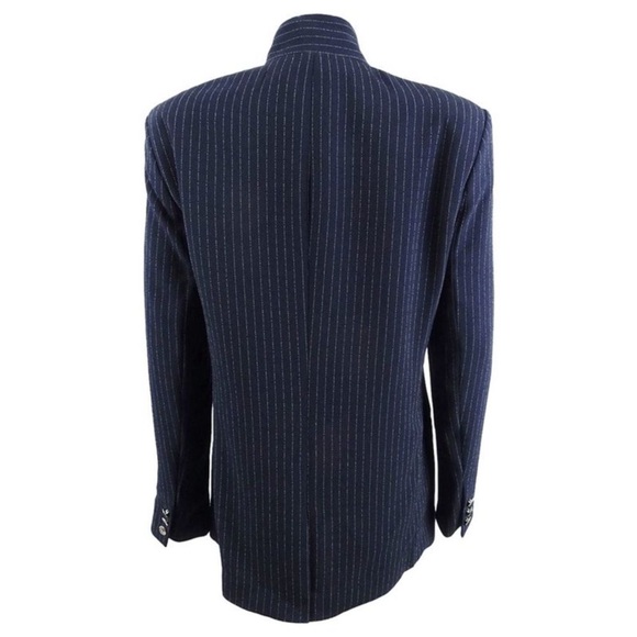 Tommy Hilfiger Women's Pinstriped Open-Front Jacket - Midnight/Ivory - Picture 2 of 15